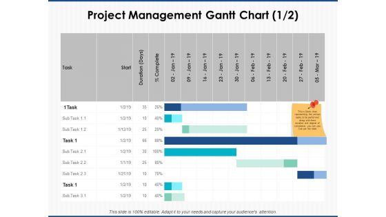Project Management Gantt Chart Marketing Ppt PowerPoint Presentation Professional Ideas