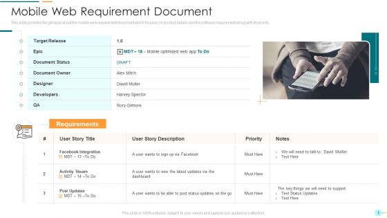 Project Management Professional Documentation Requirements IT Mobile Web Requirement Document Topics PDF