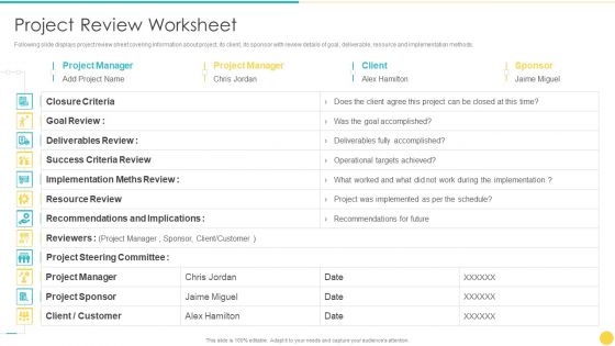 Project Management Professional Toolset IT Project Review Worksheet Formats PDF Project Management Professional Toolset IT Project Review Worksheet Formats PDF