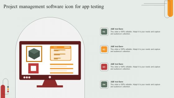 Project Management Software Icon For App Testing Brochure PDF Project Management Software Icon For App Testing Brochure PDF