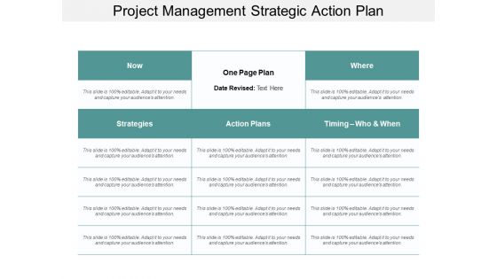 Project Management Strategic Action Plan Ppt Powerpoint Presentation Designs