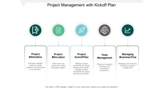 Project Management With Kickoff Plan Ppt PowerPoint Presentation Model Mockup