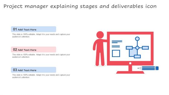 Project Manager Explaining Stages And Deliverables Icon Ppt Infographics Good PDF