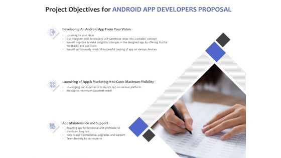 Project Objectives For Android App Developers Proposal Ppt PowerPoint Presentation File Images