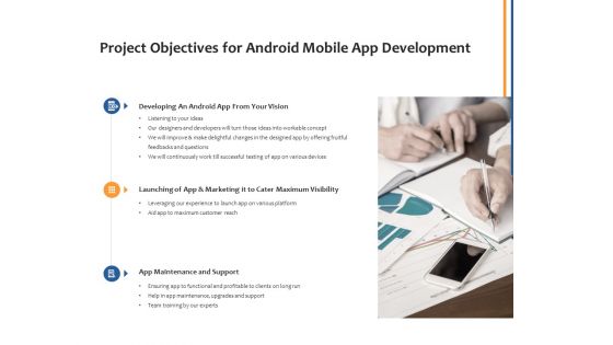 Project Objectives For Android Mobile App Development Ppt PowerPoint Presentation Summary Visuals