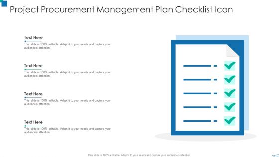 Project Procurement Management Plan Checklist Icon Mockup PDF