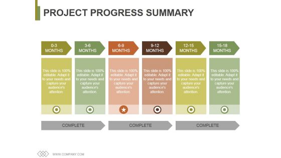 Project Progress Summary Template 2 Ppt PowerPoint Presentation Model Example File