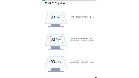 Project Proposal For Solar Panel Sales 30 60 90 Days Plan One Pager Sample Example Document