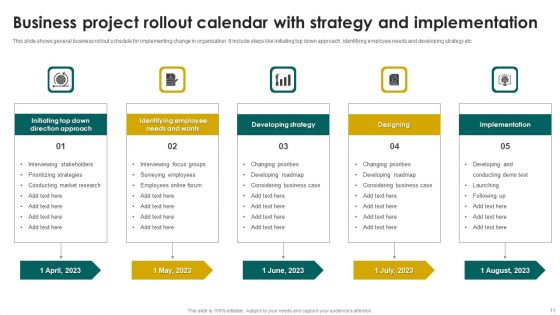 Project Rollout Calender Ppt PowerPoint Presentation Complete Deck With Slides