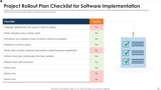 Project Rollout Plan Checklist For Software Implementation Ppt Outline Pictures PDF Project Rollout Plan Checklist For Software Implementation Ppt Outline Pictures PDF