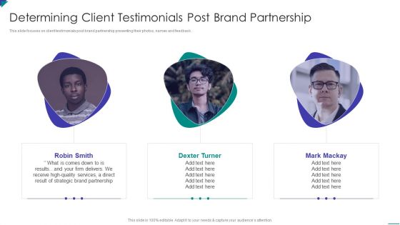 Project Schedule And Cost Management Bundle Determining Client Testimonials Post Brand Partnership Infographics PDF