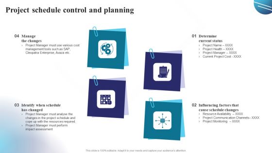 Project Schedule Control And Planning Elements PDF