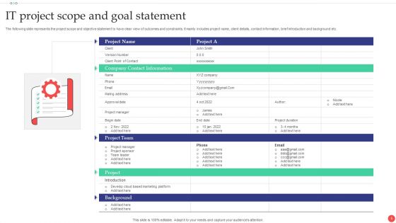 Project Scope And Goal Ppt PowerPoint Presentation Complete With Slides