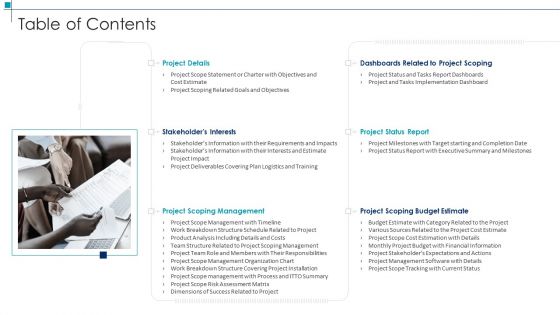 Project Scope Management Deliverables Table Of Contents Summary PDF Project Scope Management Deliverables Table Of Contents Summary PDF