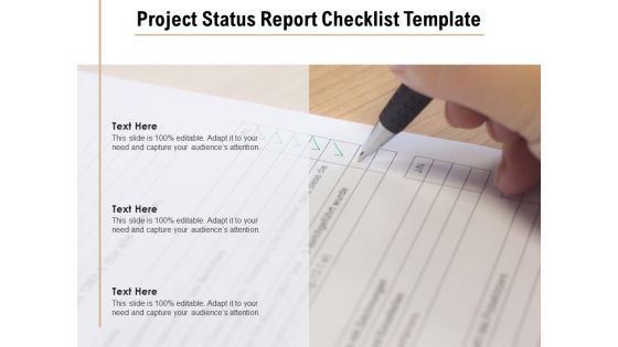 Project Status Report Checklist Template Ppt PowerPoint Presentation File Brochure PDF