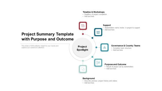 Project Summary Template With Purpose And Outcome Ppt PowerPoint Presentation Show Layouts PDF Project Summary Template With Purpose And Outcome Ppt PowerPoint Presentation Show Layouts PDF