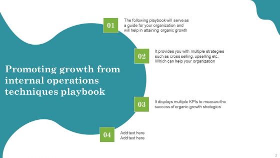 Promoting Growth From Internal Operations Techniques Playbook Ppt PowerPoint Presentation Complete With Slides