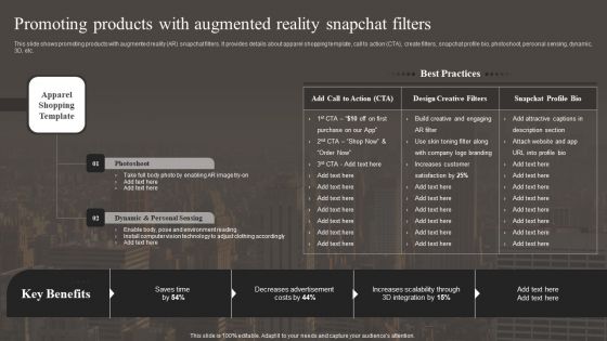 Promoting Products With Augmented Reality Snapchat Filters Clipart PDF