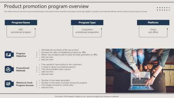 Promotion Techniques Used By B2B Firms Product Promotion Program Overview Brochure PDF