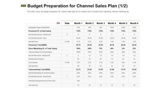 Promotional Channels And Action Plan For Increasing Revenues Budget Preparation For Channel Sales Plan Cost Information PDF