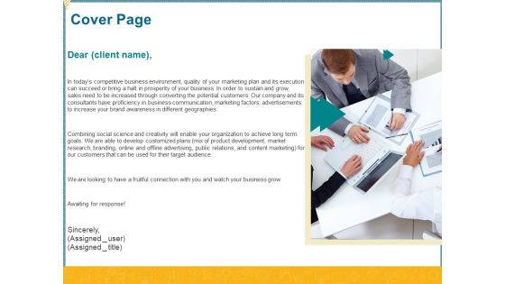 Promotional Services Cover Page Ppt Styles Slides PDF