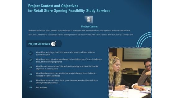 Proof Concept Variety Shop Project Context And Objectives For Retail Store Opening Feasibility Study Services Template PDF
