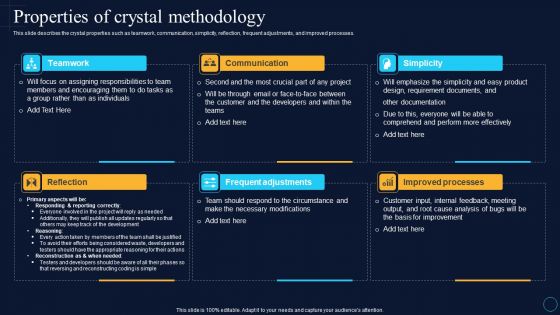 Properties Of Crystal Methodology Software Development Approaches Graphics PDF
