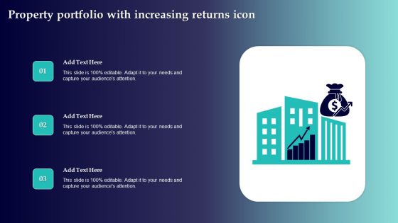 Property Portfolio With Increasing Returns Icon Inspiration PDF