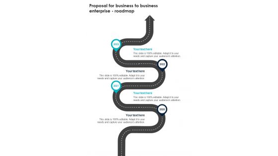 Proposal For Business To Business Enterprise Roadmap One Pager Sample Example Document