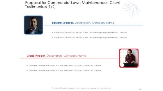 Proposal For Commercial Lawn Maintenance Ppt PowerPoint Presentation Complete Deck With Slides