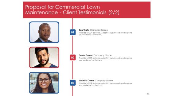 Proposal For Commercial Lawn Maintenance Ppt PowerPoint Presentation Complete Deck With Slides