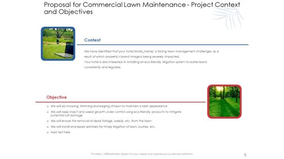 Proposal For Commercial Lawn Maintenance Ppt PowerPoint Presentation Complete Deck With Slides