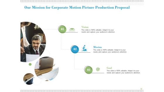 Proposal For Corporate Motion Picture Production Ppt PowerPoint Presentation Complete Deck With Slides