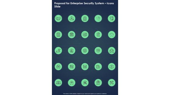 Proposal For Enterprise Security System Icons Slide One Pager Sample Example Document Proposal For Enterprise Security System Icons Slide One Pager Sample Example Document