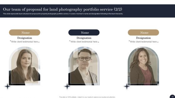 Proposal For Land Photography Portfolio Service Ppt PowerPoint Presentation Complete Deck With Slides