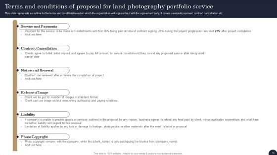 Proposal For Land Photography Portfolio Service Ppt PowerPoint Presentation Complete Deck With Slides