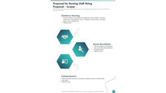 Proposal For Nursing Staff Hiring Proposal Scope One Pager Sample Example Document