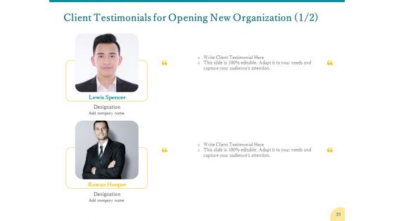 Proposal For Opening New Organization Ppt PowerPoint Presentation Complete Deck With Slides
