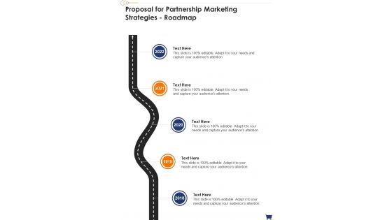 Proposal For Partnership Marketing Strategies Roadmap One Pager Sample Example Document Proposal For Partnership Marketing Strategies Roadmap One Pager Sample Example Document