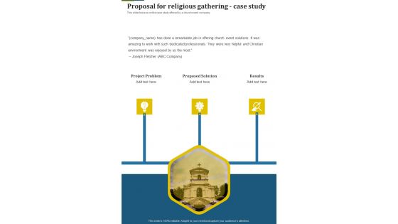 Proposal For Religious Gathering Case Study One Pager Sample Example Document Proposal For Religious Gathering Case Study One Pager Sample Example Document