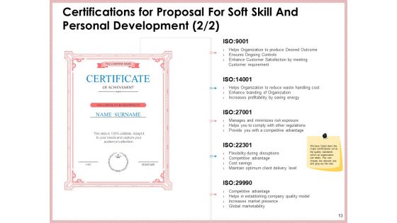 Proposal For Soft Skill And Personal Development Ppt PowerPoint Presentation Complete Deck With Slides