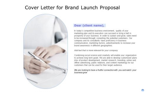 Proposal To Brand Company Professional Services Cover Letter For Brand Launch Proposal Sample PDF
