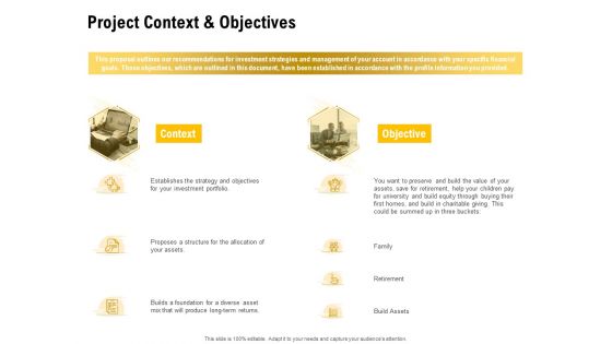 Proposal To Provide Financial Advisory And Bond Project Context And Objectives Topics PDF