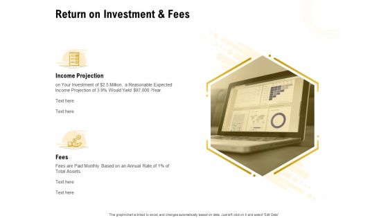 Proposal To Provide Financial Advisory And Bond Return On Investment And Fees Formats PDF