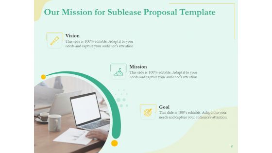 Proposal To Sublease Agreement Ppt PowerPoint Presentation Complete Deck With Slides