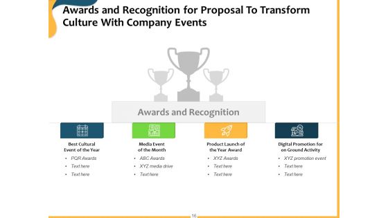 Proposal To Transform Culture With Company Events Ppt PowerPoint Presentation Complete Deck With Slides
