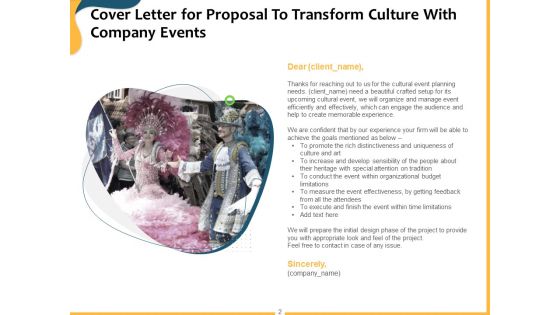 Proposal To Transform Culture With Company Events Ppt PowerPoint Presentation Complete Deck With Slides