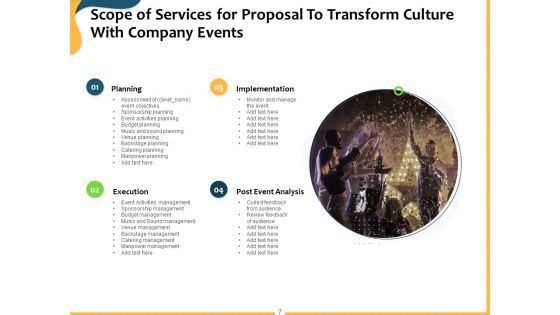 Proposal To Transform Culture With Company Events Ppt PowerPoint Presentation Complete Deck With Slides