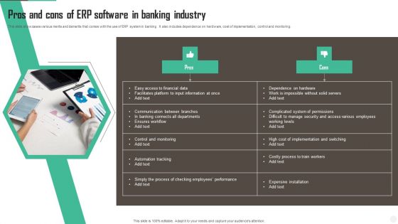 Pros And Cons Of ERP Software In Banking Industry Elements PDF