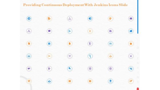 Providing Continuous Deployment With Jenkins Icons Slide Ppt Professional Layout PDF